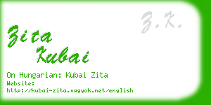 zita kubai business card